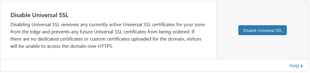 disable universal ssl