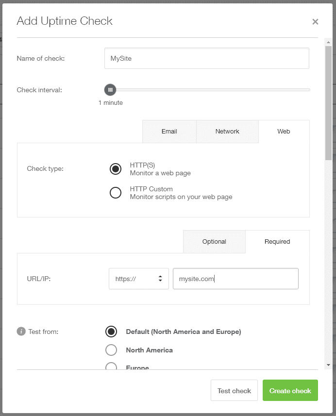 pingdom uptime check